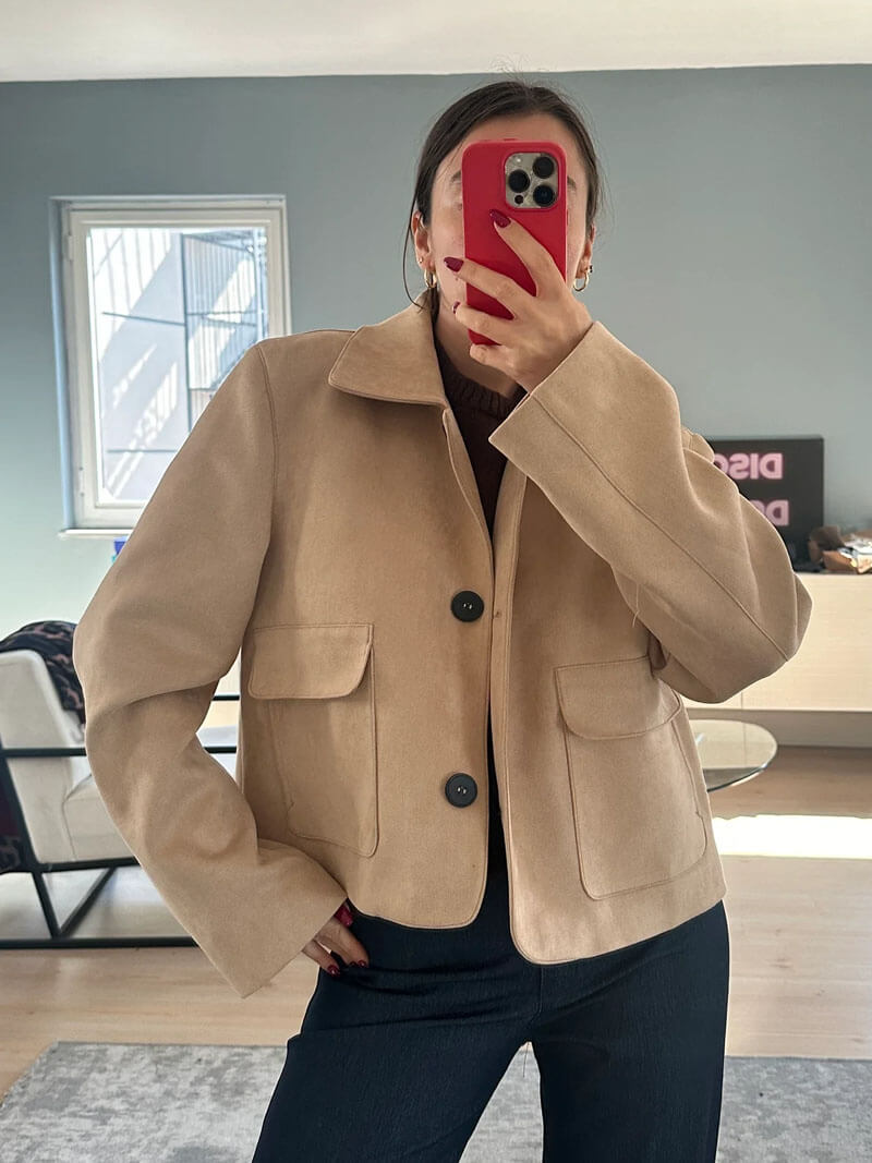 Marissa Faux Suede Jacket - Women's Fall and Winter Outerwear - Image 4