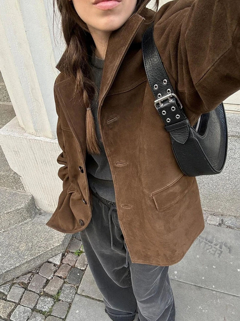 Matilda faux suede Jacket - Women's Fall and Winter Outerwear - Image 8