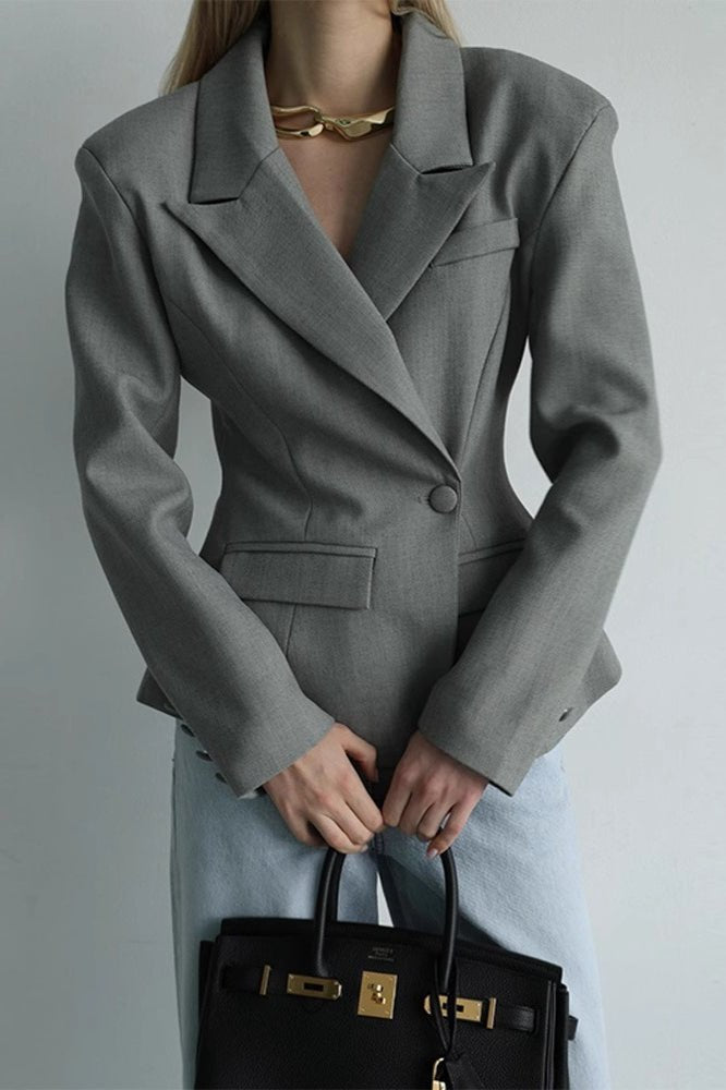 Maxine Scarf-Collar Blazer - Women's Fall and Winter Outerwear - Image 5