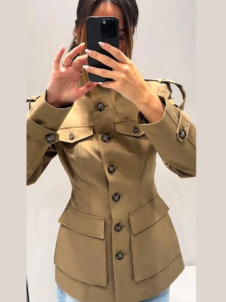 Melinda Slim Fit Trench Coat - Women's Fall and Winter Outerwear - Image 3