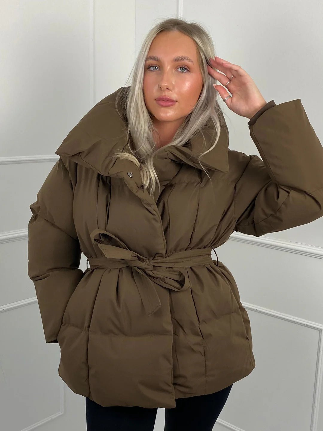 Aemilia Women's Puffer Jacket - Loose Fit Stand Collar Cotton Winter Outerwear - Image 7