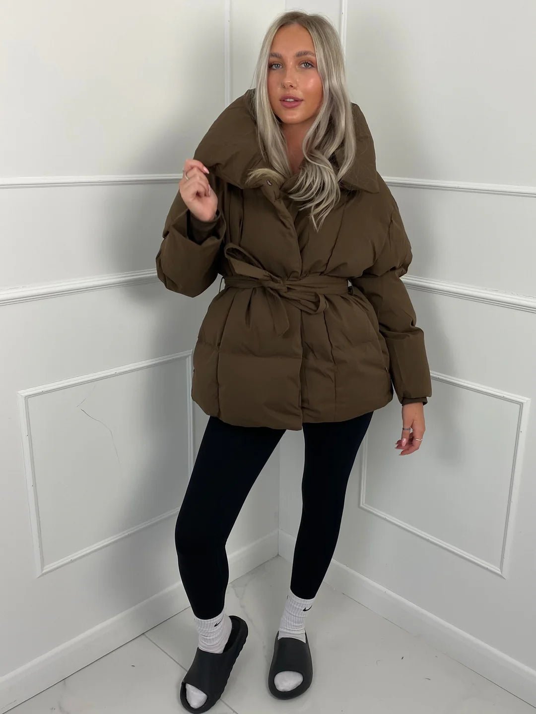 Aemilia Women's Puffer Jacket - Loose Fit Stand Collar Cotton Winter Outerwear - Image 8