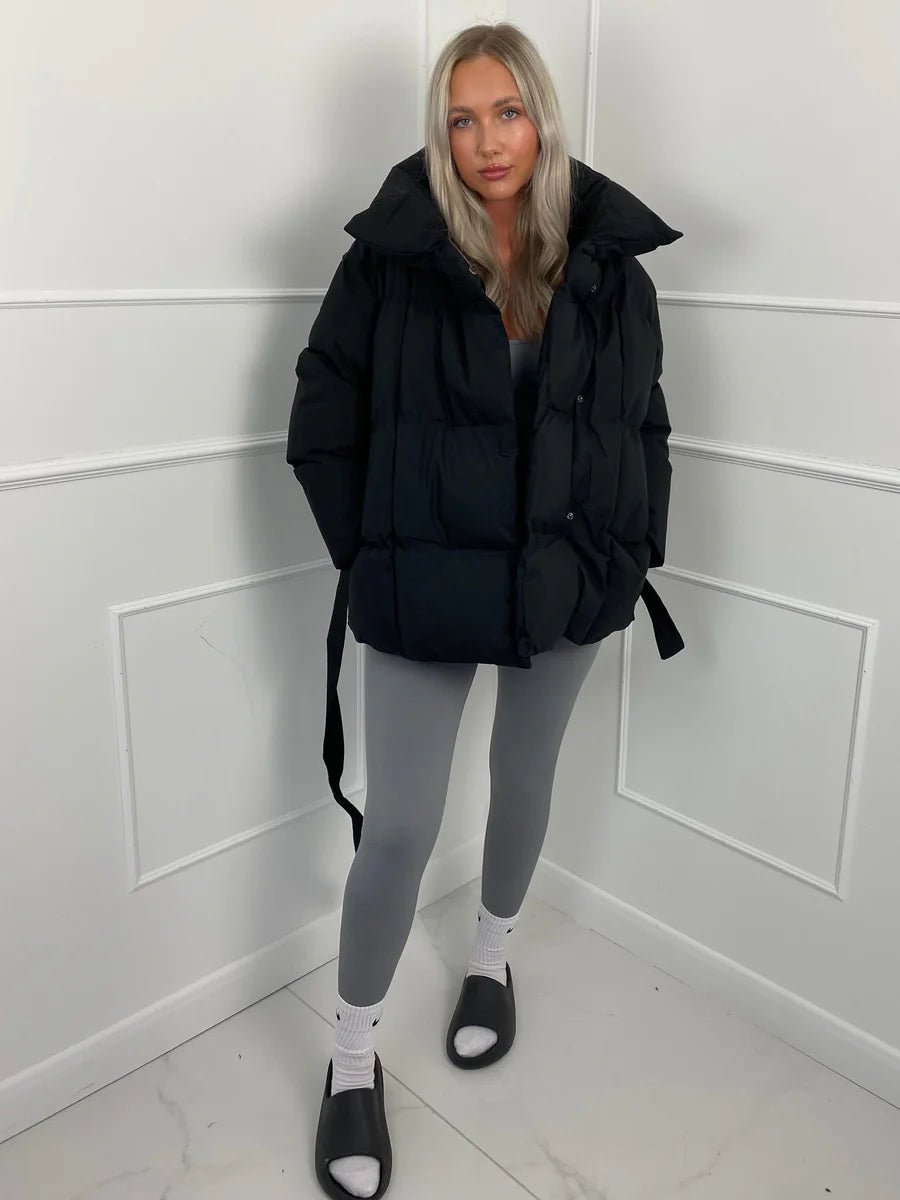 Aemilia Women's Puffer Jacket - Loose Fit Stand Collar Cotton Winter Outerwear - Image 14