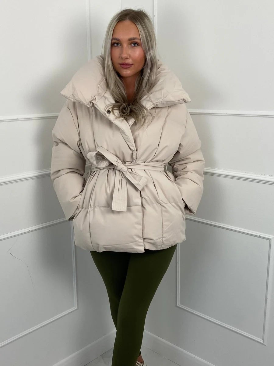 Aemilia Women's Puffer Jacket - Loose Fit Stand Collar Cotton Winter Outerwear - Image 3