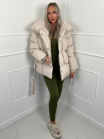 Aemilia Women's Puffer Jacket - Loose Fit Stand Collar Cotton Winter Outerwear - Image 4
