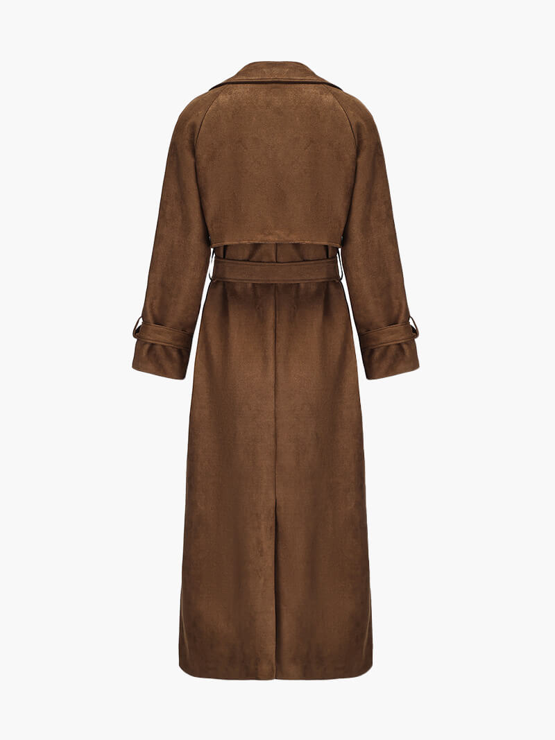 Molly faux suede Trenchcoat - Women's Fall and Winter Outerwear - Image 2