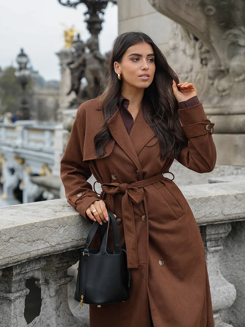 Molly faux suede Trenchcoat - Women's Fall and Winter Outerwear - Image 11