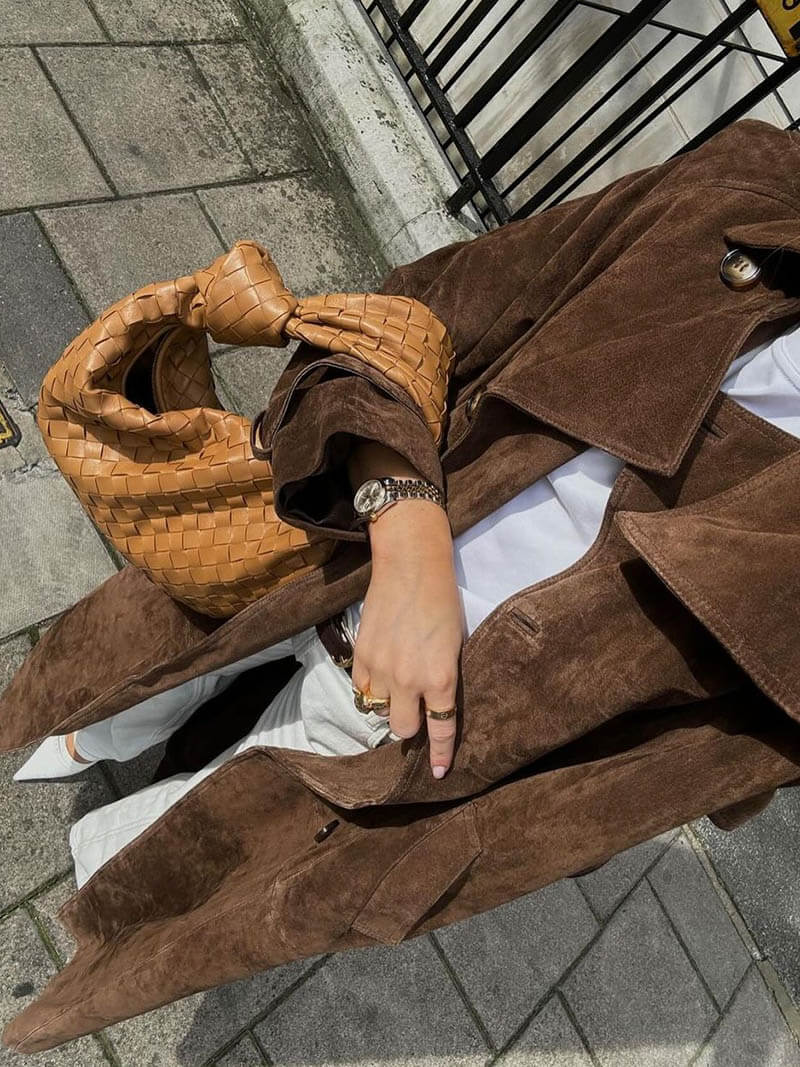 Molly faux suede Trenchcoat - Women's Fall and Winter Outerwear - Image 6