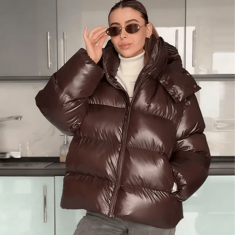 Nica Women's Hooded Puffer Jacket - Cotton Winter Coat with Hood - Image 12