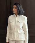 Ophelia Button Front Pocket Blazer - Women's Fall and Winter Outerwear - Image 2