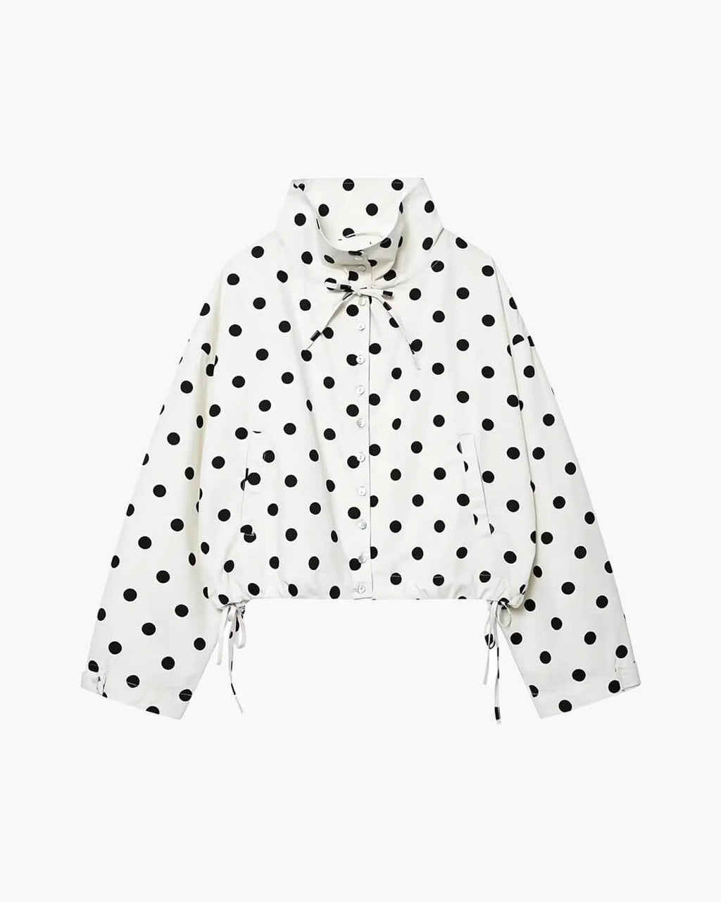 Patricia Polka Dot High Collar Jacket - Women's Fall and Winter Outerwear - Image 9
