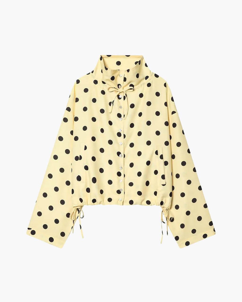 Patricia Polka Dot High Collar Jacket - Women's Fall and Winter Outerwear - Image 6