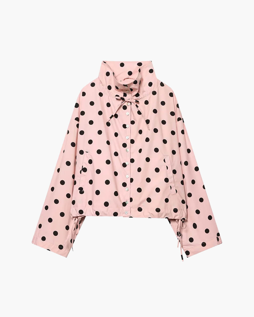 Patricia Polka Dot High Collar Jacket - Women's Fall and Winter Outerwear - Image 4