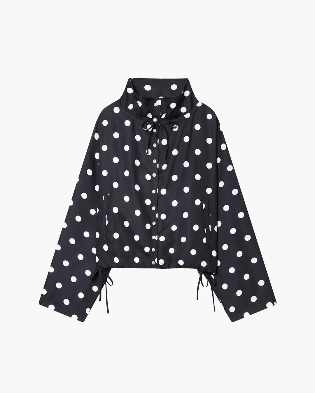 Patricia Polka Dot High Collar Jacket - Women's Fall and Winter Outerwear - Image 8