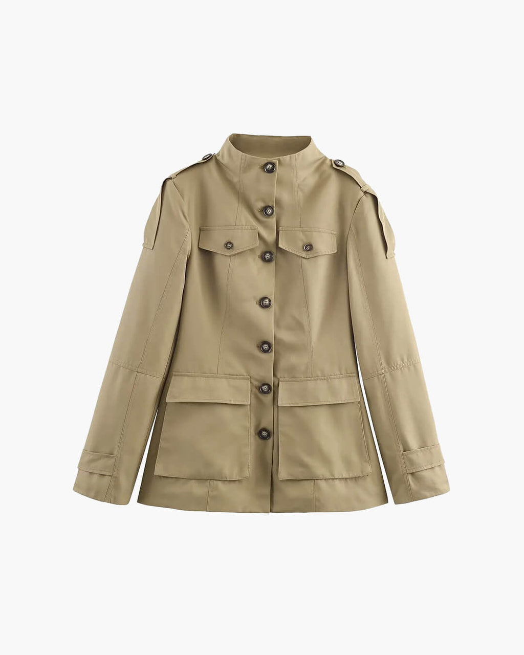 Petunia Fitted High Neck Jacket - Women's Fall and Winter Outerwear