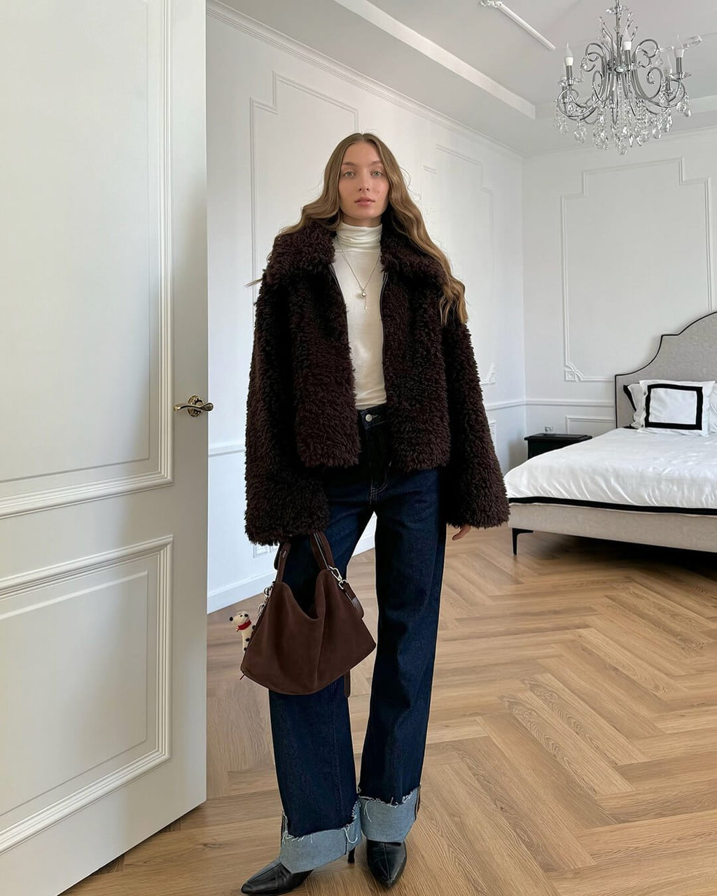 Porsha Faux Fur Teddy Jacket - Women's Fall and Winter Outerwear - Image 6