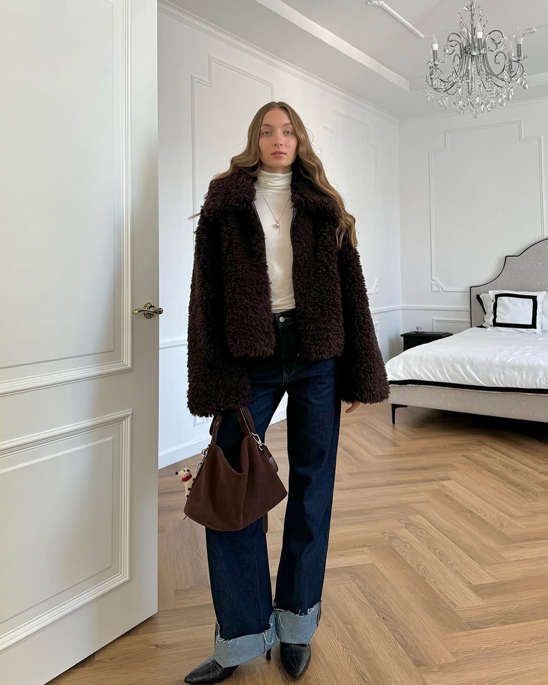 Porsha Faux Fur Teddy Jacket - Women's Fall and Winter Outerwear - Image 6