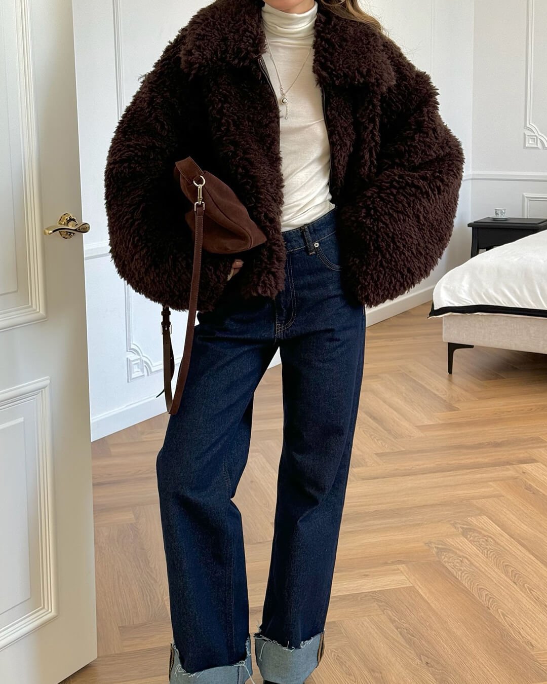 Porsha Faux Fur Teddy Jacket - Women's Fall and Winter Outerwear - Image 2