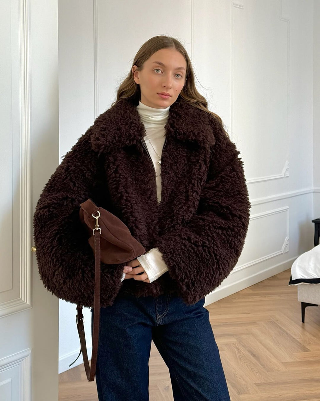 Porsha Faux Fur Teddy Jacket - Women's Fall and Winter Outerwear - Image 4