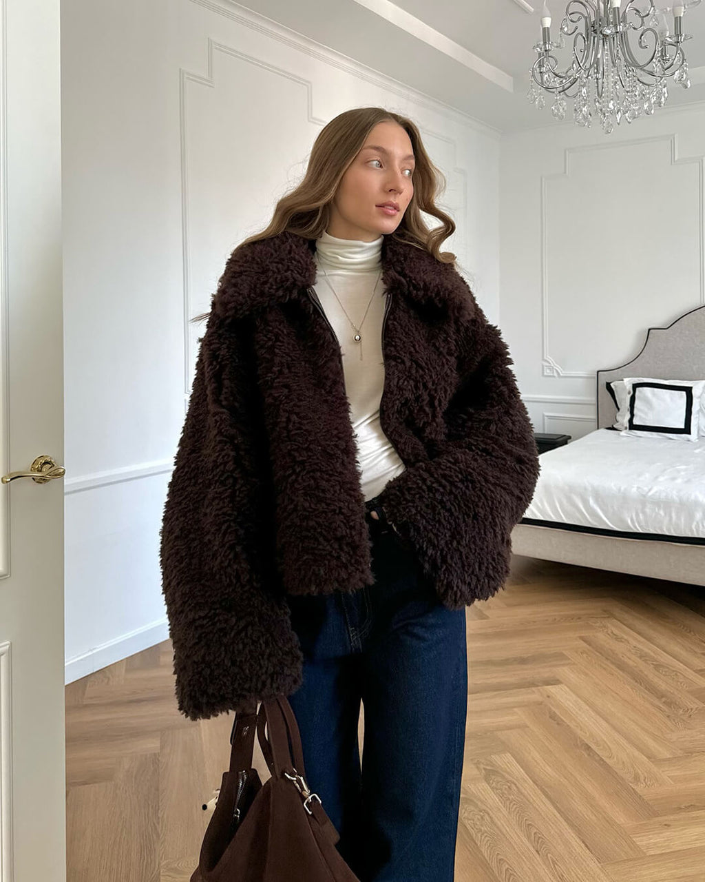 Porsha Faux Fur Teddy Jacket - Women's Fall and Winter Outerwear - Image 5