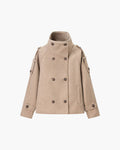 Rhea Stand Collar Breasted Coat - Women's Fall and Winter Outerwear