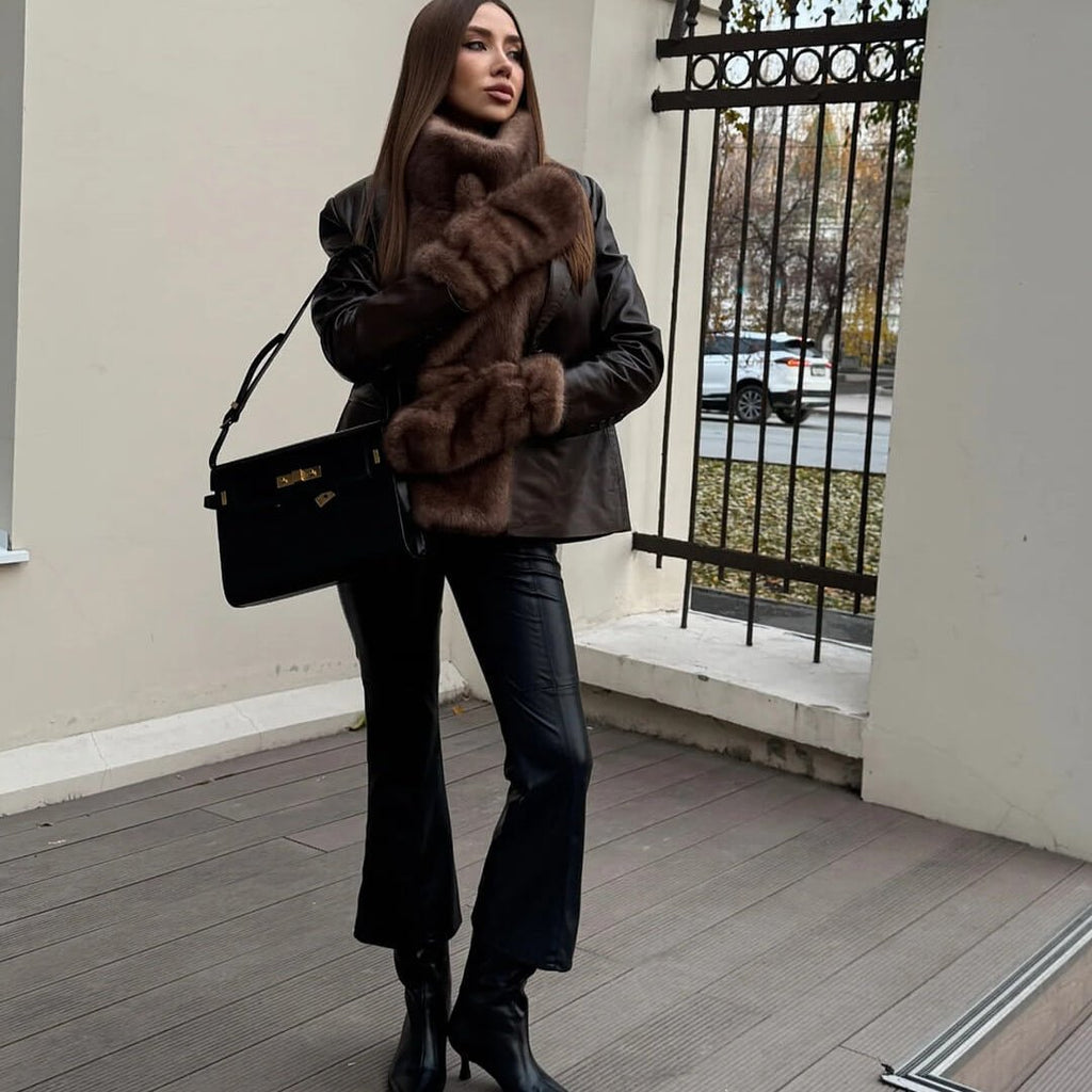 Rina Faux Fur Turtleneck Vest - Women's Fall and Winter Outerwear - Image 8
