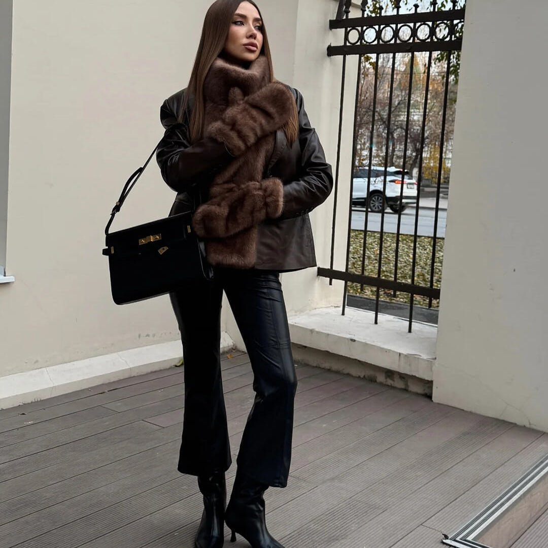 Rina Faux Fur Turtleneck Vest - Women's Fall and Winter Outerwear - Image 8