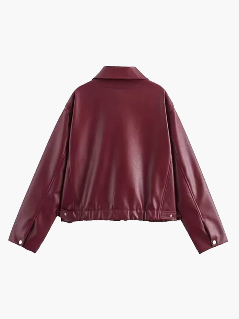 Romy leather Jacket - Women's Fall and Winter Outerwear - Image 10