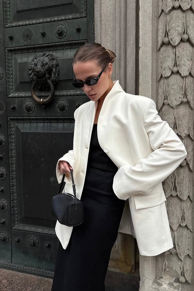 Roxie Stand Collar Blazer - Women's Fall and Winter Outerwear