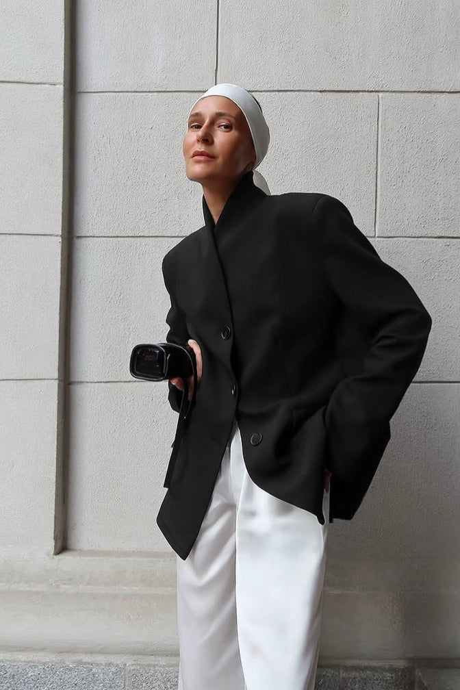 Roxie Stand Collar Blazer - Women's Fall and Winter Outerwear - Image 5