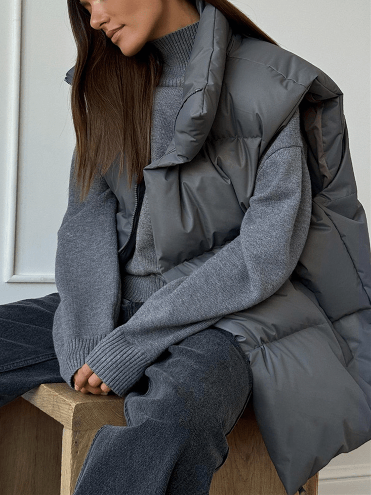 Sabrina Puffer Vest - Women's Fall and Winter Outerwear - Image 2
