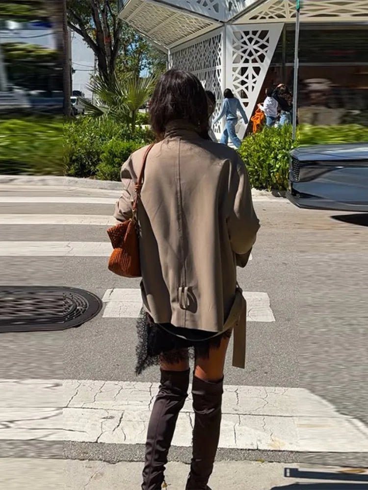 Saddie Belted Short Trench Coat - Women's Fall and Winter Outerwear - Image 4