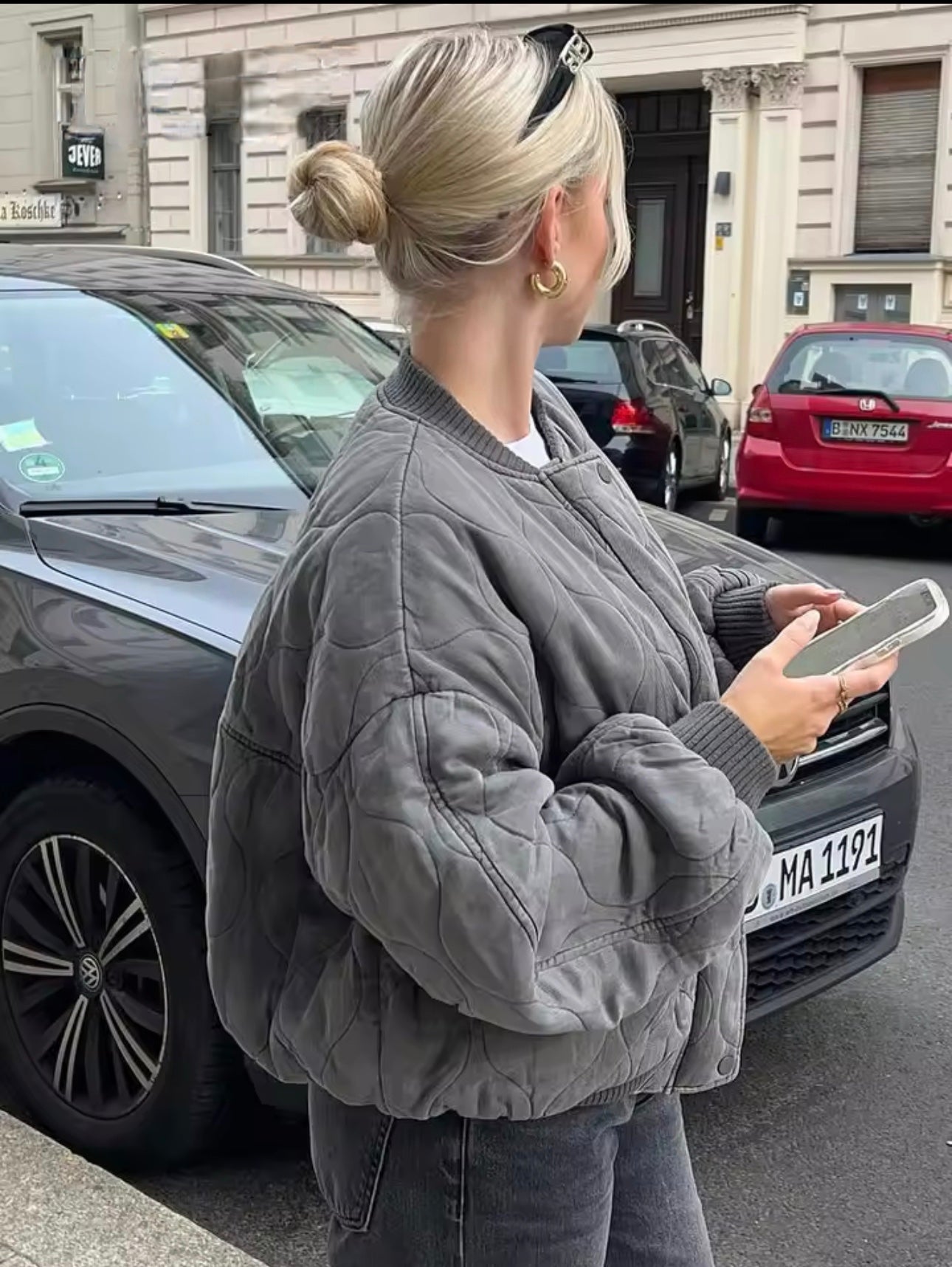 Salma Padded Bomber Jacket - Women's Fall and Winter Outerwear - Image 7