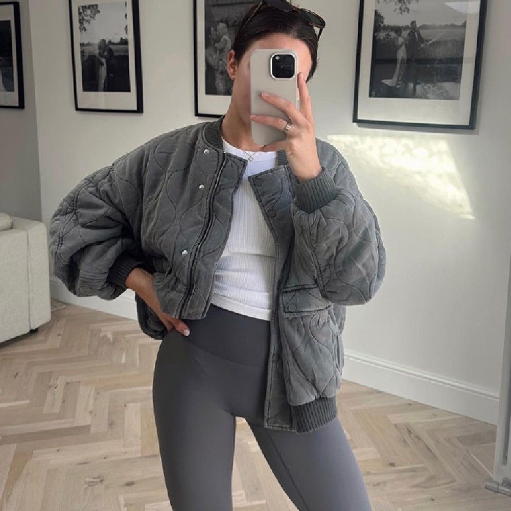 Salma Padded Bomber Jacket - Women's Fall and Winter Outerwear - Image 3