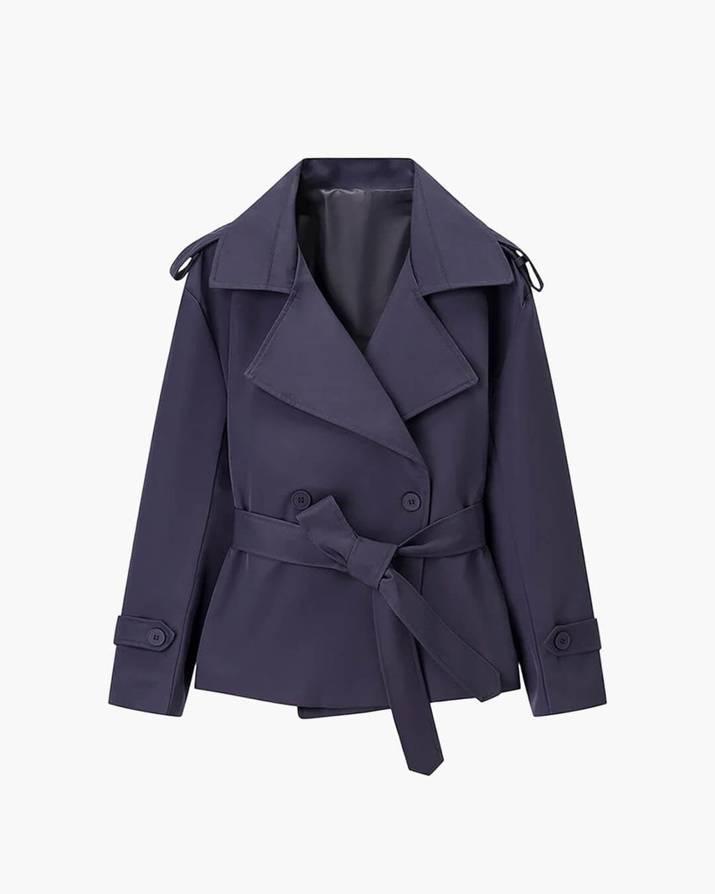 Sandy Lace Up Short Trench Coat - Women's Fall and Winter Outerwear - Image 23