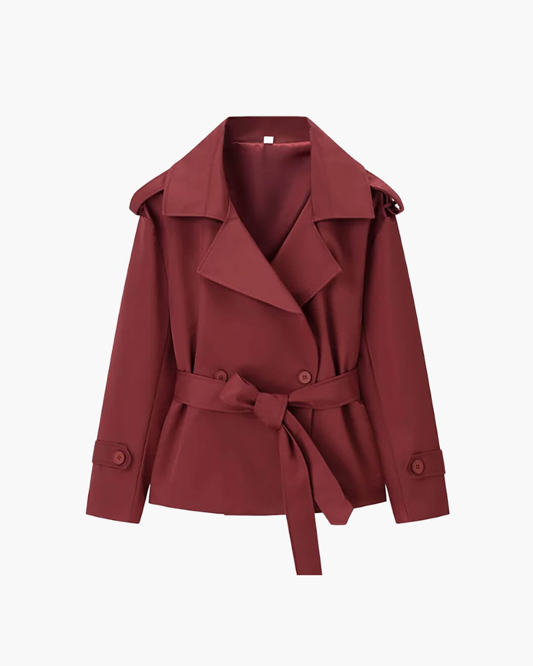 Sandy Lace Up Short Trench Coat - Women's Fall and Winter Outerwear - Image 21