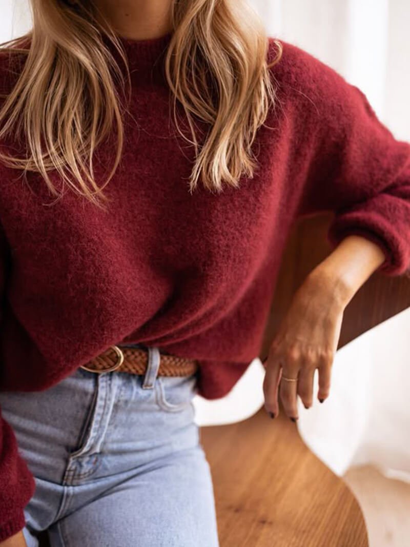 Shiela Burgundy Pullover - Women's Fall and Winter Outerwear - Image 4