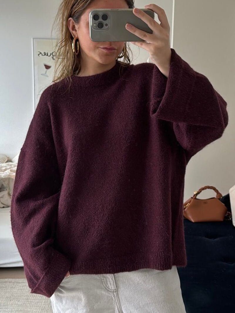 Shiela Burgundy Pullover - Women's Fall and Winter Outerwear - Image 3