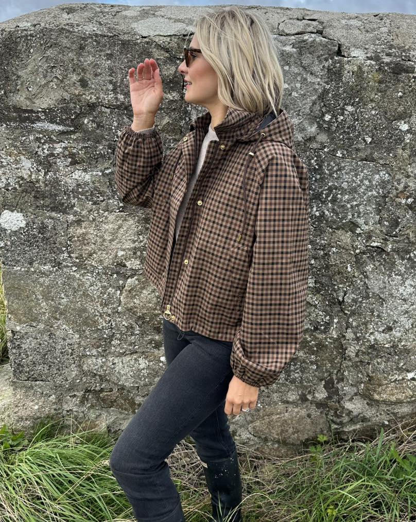 Shirley Hooded Plaid Shirt Jacket - Women's Fall and Winter Outerwear - Image 3