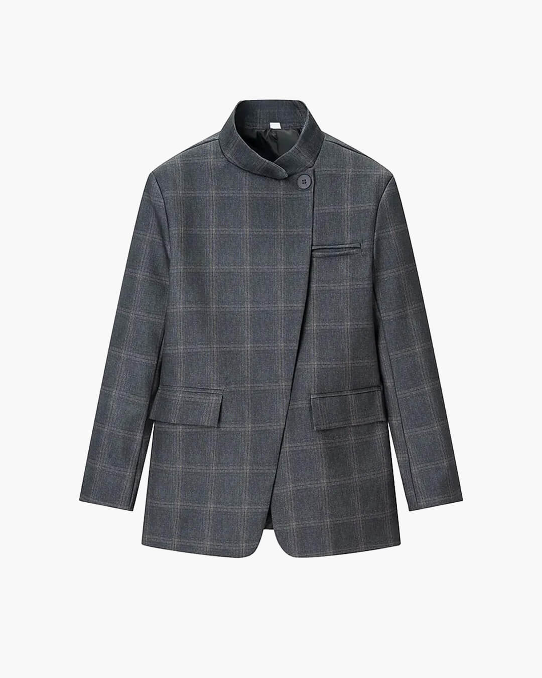 Aerona Plaid Stand Collar Blazer - Women's Fall and Winter Outerwear - Image 5