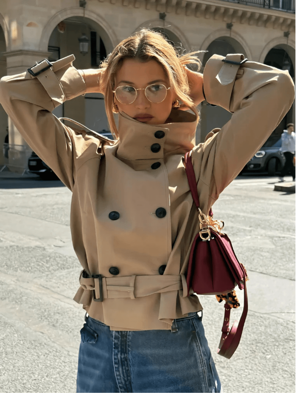 Sofie Women's Cropped Trench Coat - Short Trench Jacket