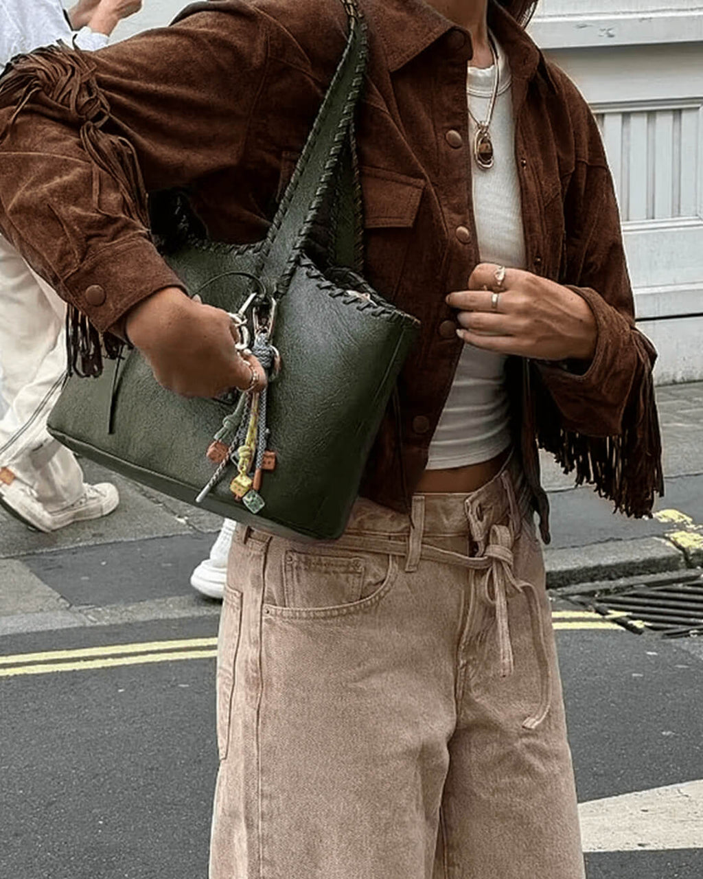 Sophia Tassel Suede Jacket - Women's Everyday Outerwear - Image 4