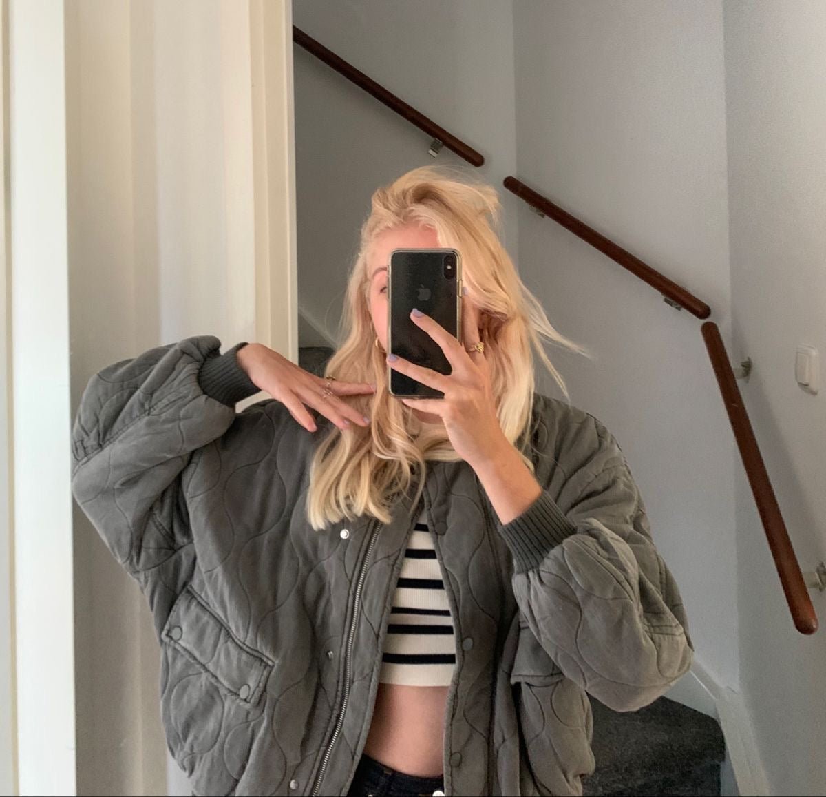 Aisima Padded Bomber Jacket - Women's Fall and Winter Outerwear - Image 7