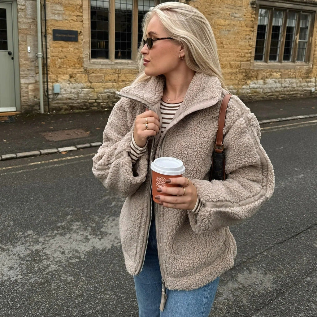 Tidy Zip Up Teddy Jacket - Women's Fall and Winter Outerwear