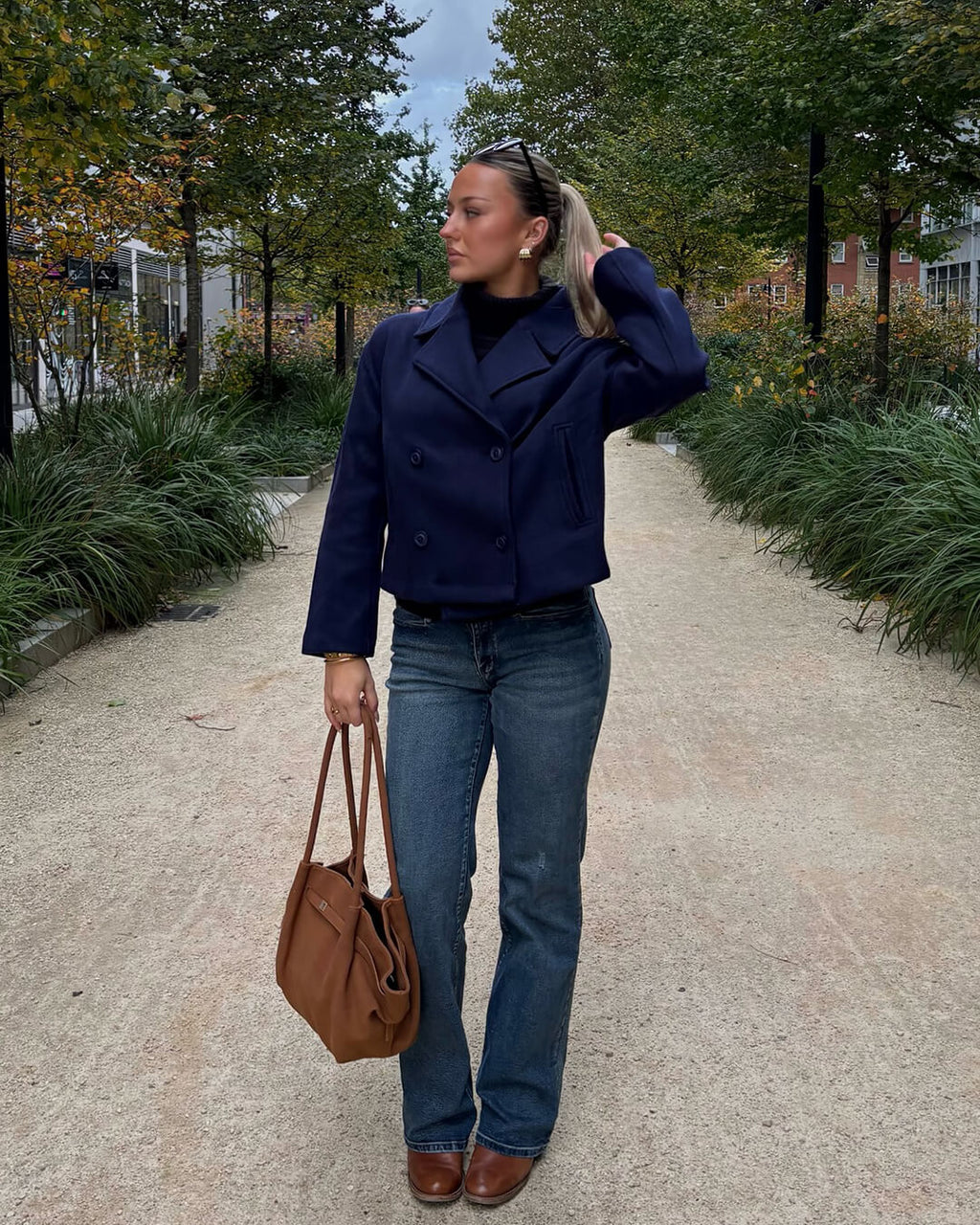 Suzane Women's Short Double-Breasted Coat - Spring Outerwear Jacket - Image 5