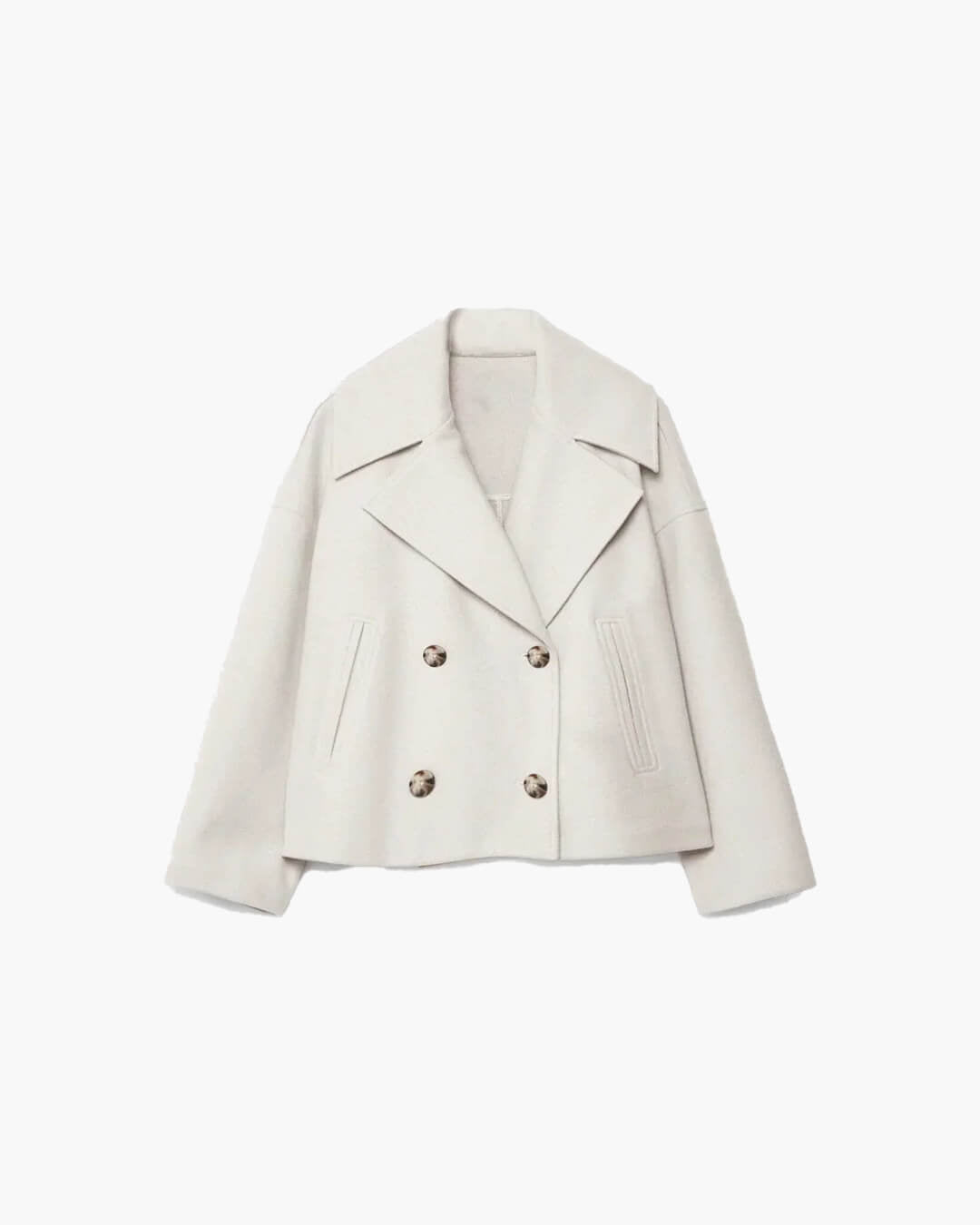 Suzane Women's Short Double-Breasted Coat - Spring Outerwear Jacket - Image 14