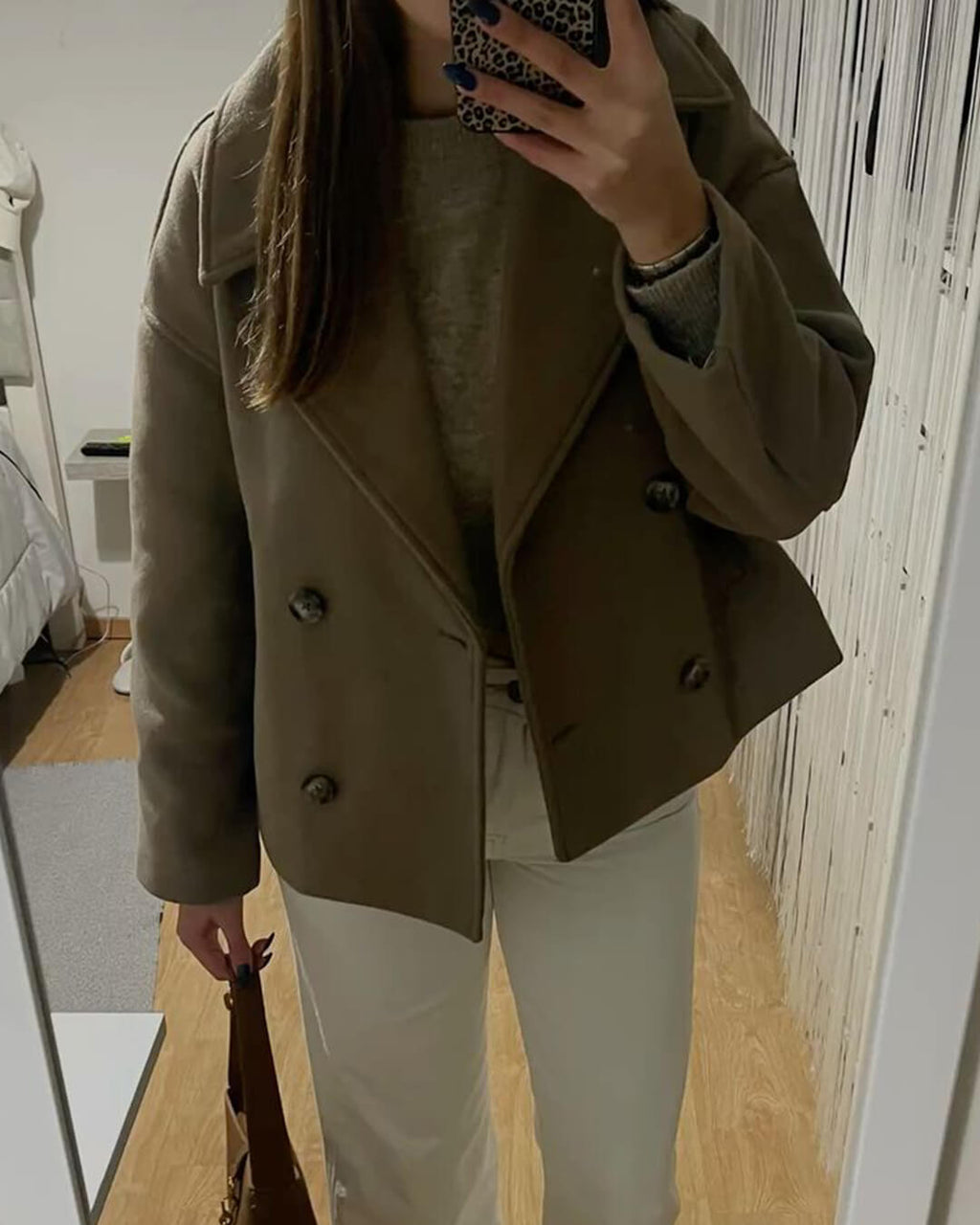 Suzane Women's Short Double-Breasted Coat - Spring Outerwear Jacket - Image 9