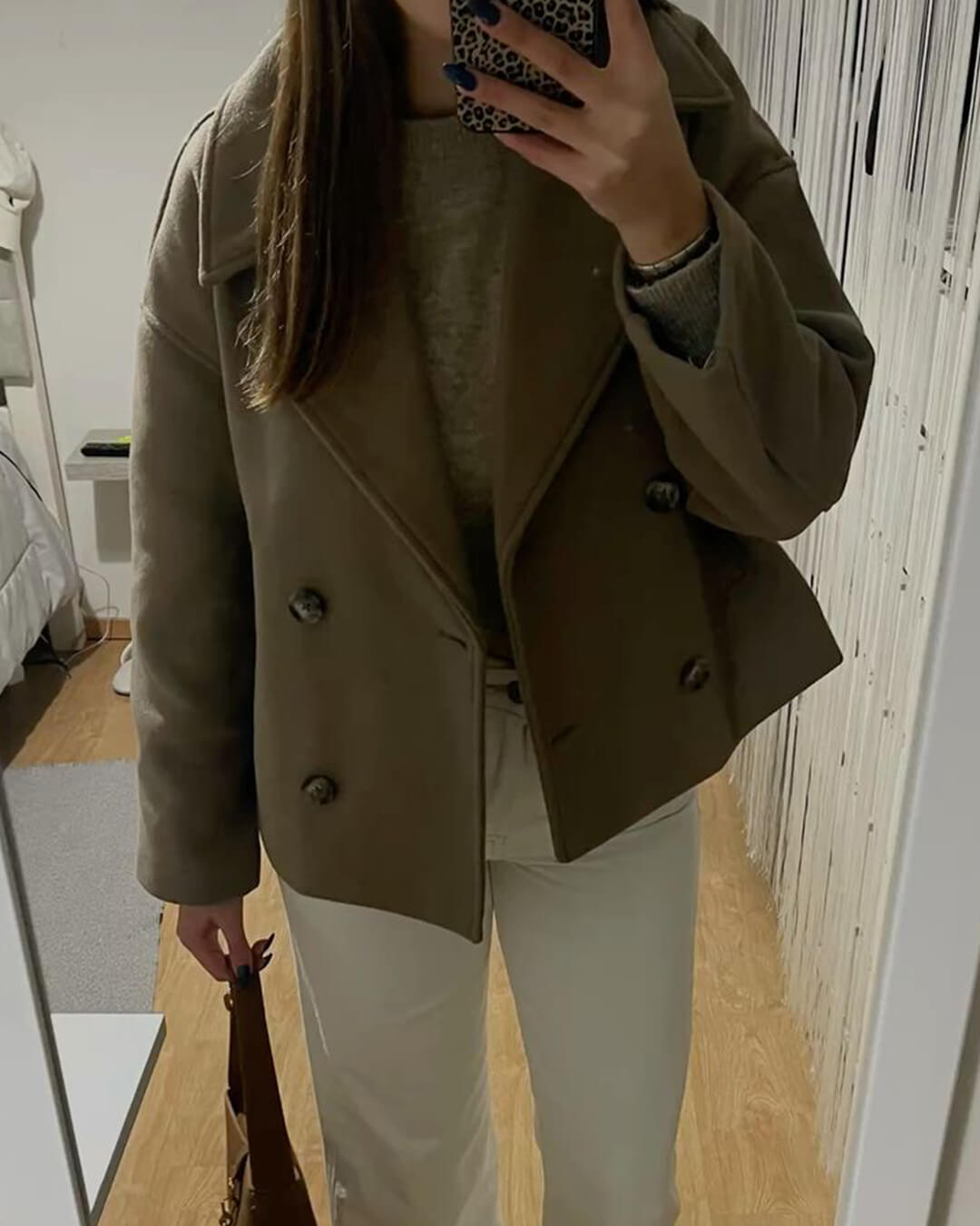Suzane Women's Short Double-Breasted Coat - Spring Outerwear Jacket - Image 9