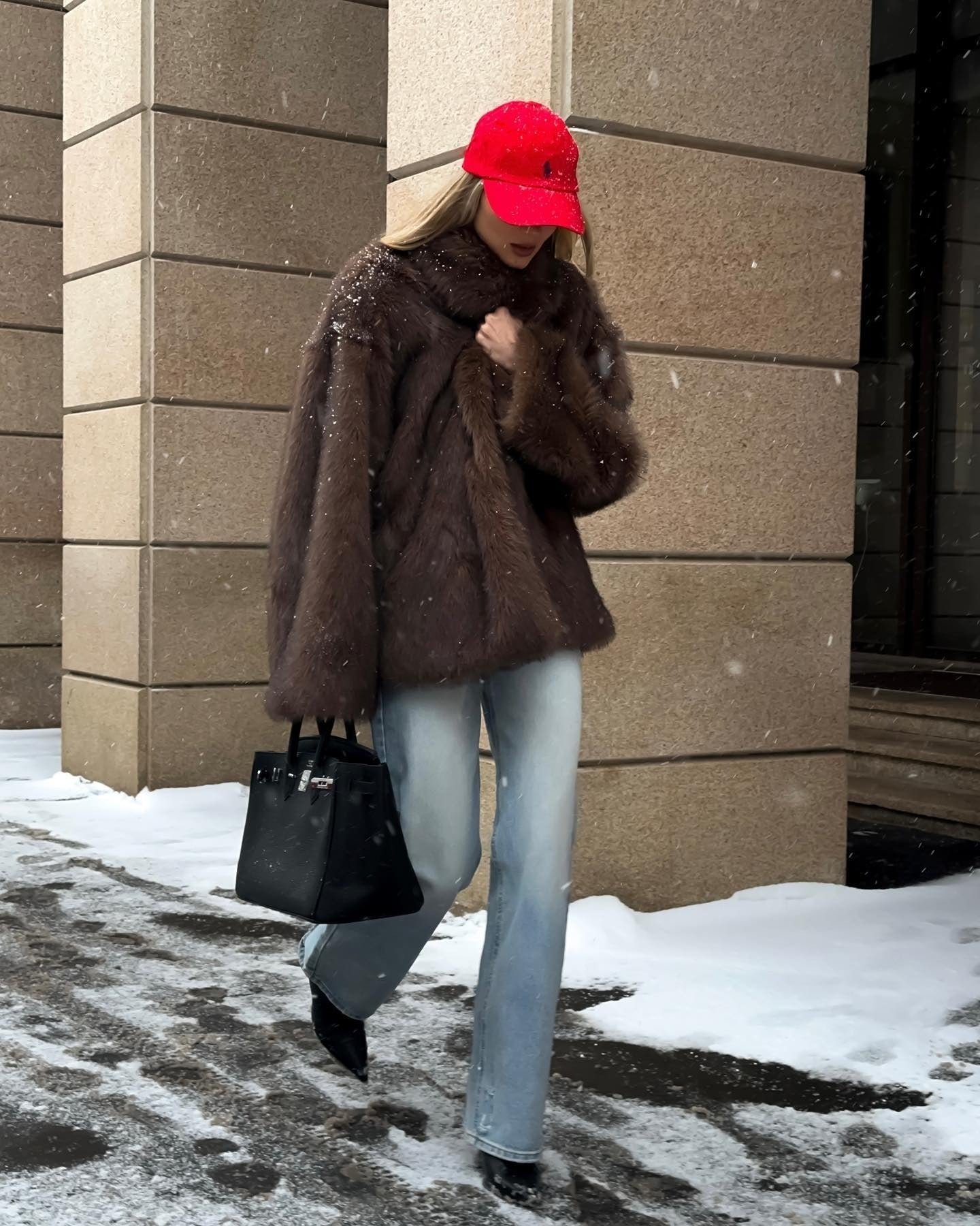 Tilda Faux Fur Coat - Cozy Statement Winter Coat, Brown or Beige - Image 2