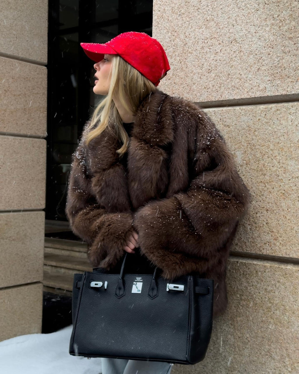 Tilda Faux Fur Coat - Cozy Statement Winter Coat, Brown or Beige